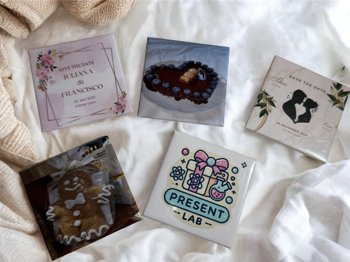 Personalisierte Fotomagnete – Individuelle Magnete mit Deinem Foto | Bedruckte Kühlschrank-Magnete 50x50 mm | Perfekte Deko & Geschenkidee