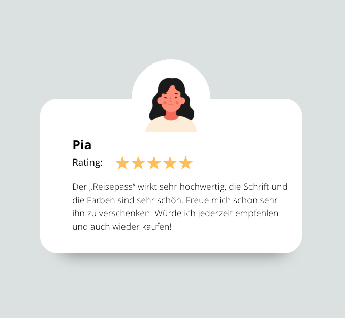 Bewertung einer Kundin, die beschreibt wie sie das Produkt findet