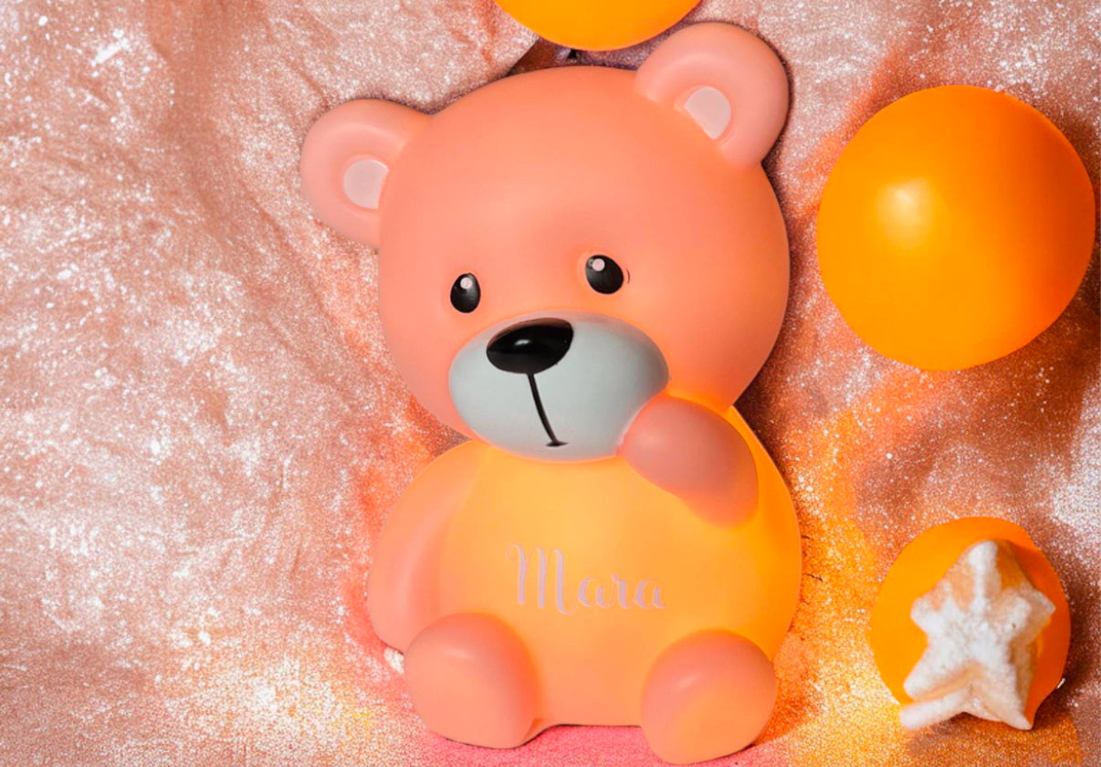 Personalisierbarer LED-Teddy mit Name – Niedliches Nachtlicht für Kinder | Teddybär-Design | Perfekte Geschenkidee zum Geburtstag