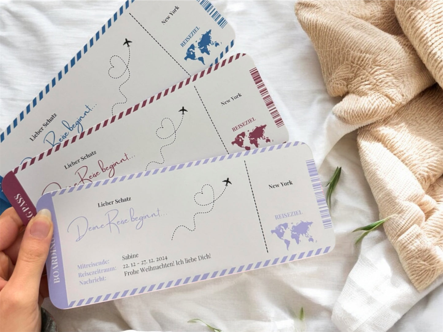 CLASSIC WHITE EDITION – Personalisierter Reisegutschein im Boarding Pass-Design | Rubbelkarte & Gutschein für Reise & Urlaub | In Verschiedenen Farben bedruckt | Perfektes Reisepass-Geschenk